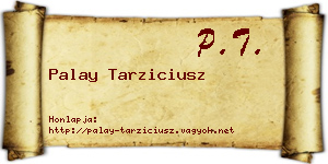 Palay Tarziciusz névjegykártya